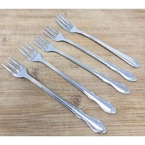 5 Oneida‎ Homestead Cocktail Forks Simeon L George H Rogers Seafood